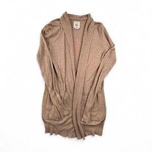 Billabong Open Front Cardigan Women’s M Brown Lightweight Long Sleeve Sweater